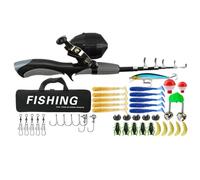 Fishing Rod for Youth, Fishing Kit for Beginners, Portable Fishing Rod and Reel Combos, 1.6m/5.25ft Telescopic Fishing Rod and Reel Combo Set with