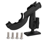 Fishing Rod Holder, 360 Degree Adjustable Rotatable, Black - Versatile Mounting, Durable Plastic Build, Ideal for Kayak and Boat Fishing