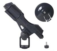 Fishing Rod Holder For Inflatable Boat For Kayak Canoe Raft Adjustable Directional Support With Rotating Lock And Gear Meshing Stability White Black Abs Plastic Aluminum Alloy Accessory(C)