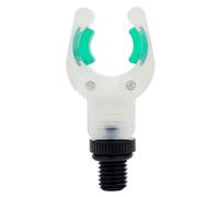 Fishing Rod Holder Head with Glow Insert, V Shaped Rest Fork, Soft Rod Pads and Threaded Base for Shore Use Threaded Holder Head for Night Fishing Setups