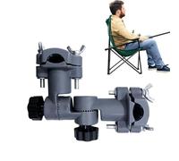 Fishing Rod Holder - Multi Position Umbrella Chair Mount, Angler Tackle Support System | No-Tools Installation, Anti Slip Grip Design, Durable Powder Coated Steel, Ideal For Shoreline Boat Bank Access