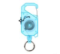 Fishing Rod Leash Retractable Keychain Tether with On Off Lock Switch for Adjustable Cord Length Secure Snap Hook Plastic Nylon Metal Construction (Blue)