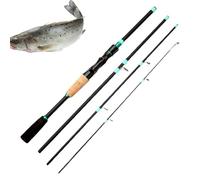 Fishing Rod, Lightweight Pole for Stream, 4-Section with Sensitive Tip, Fiberglass Travel for Durable Build Quick Assembly Trout Bass Carp River Lake Kayak Float Ice Freshwater Saltwater