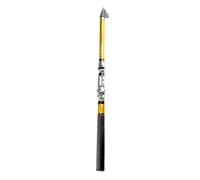 Fishing rod Portable Sea Fishing Rod Pole Carbon Fiber 1.8/2.1/2.4/2.7/3.0m Telescopic Spinning Reel Fish Tackle(Yellow,2.7 m)