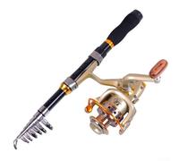 Fishing Rod Reel Combinations, Portable Telescopic Fishing Rod Reels,Telescopic Fishing Kit For Travel Fishing Adventures(1.2M Black)
