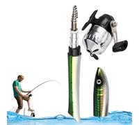 Fishing Rod & Reel Combo Fishing Rod Kit with Pen With Portable Telescopic Fish Shape Fishing Rod Pen Folding Fishing Rod Pen Fishing Rod with Reel Handle Confor