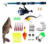 Fishing Rod Reel Combo Set 180cm Length | Telescopic Fishing Rod Reel 42.5cm Folded Size Gear 402g Lightweight Backpack Travel Men Beginners Complete Set