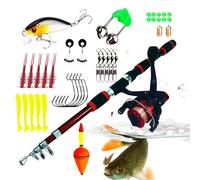 Fishing Rod Reel Combo Set 180cm Length | Telescopic Fishing Rod Reel 42.5cm Folded Size Gear 402g Lightweight Backpack Travel Men Beginners Complete Set