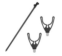 Fishing Rod Rest Set 3PCS Adjustable Bank Stick 30-50cm with 2 Rod Rest Heads U Shape & Butt Rest Fishing Rod Holder Stand for Carp Fishing Bank Sticks Rod Pod Accessories for All Rods