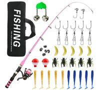 Fishing Rod Set for Boys - Small First Grade Kit | Beginner Portable Kits, Gear Set with Carry Bag for GA