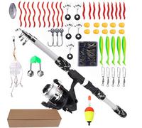 Fishing Rod Set for , Fishing Accessories for Beginners | Beginners Rod Kit | for Groups Camping Beach Park Birthday Freshwater Freshwater Lakes Rivers