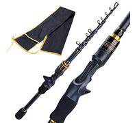 Fishing Rod Telescopic 1.8M 2.1M Portable Telescopic Rod Ultralight Carbon Fiber/Casting Fishing Travel Rodd(Yellow,1.8m rod S)