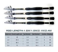 Fishing Rod Telescopic Fishing Rods Ultralight Weight Casting Carbon Pole Fishing Accessories Portable Travel Fishing Pole(2.4 m)