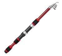 Fishing Rod Telescopic Road Fishing-Rod Fiberglass Super Hard Sea Rod Set Long-range Throwing 1.8/2. Meter Fishing Gear(2.1m Red)