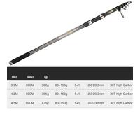 Fishing Rod Telescopic Surf Fishing Rod 3.9/4.2/4.5M Carbon Carp Travel Rods Power 80-150g Throwing Surfcasting Pole Portable Travel Fishing Pole(4.2m)