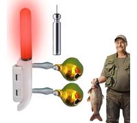 Fishing Rod Tip - PVC, Universal Size Glow Stick Holder Fish Alert Clip High Sensitivity | Night Visible Bite Indicator Rechargeable FishingRod Light For Night Fishing, Professional Anglers