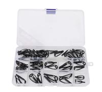 Fishing Rod Tip Repair Kit 44pcs Stainless Steel Ceramic Fishing Pole Guide Ring Anti Tangling Design Variety of Sizes Wide Compatibility Premium Materials for Anglers Fishermen