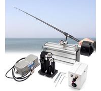 Fishing Rod Winding Gluing Machine, 0-300 RPM Adjustable Speed, with Foot Switch, Clamping 0-50mm, Portable Fishing Rods Making Machine Kit, Epoxy Resin Rotating Gluing Equipment, for Rod Building