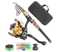 Fishing Rod with Reel Combi - Telescopic Rod for Trout | Compact Travel Bag for Fishing by the Lake Kayak Shore Bass Hikes