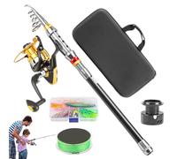Fishing Rod with Reel Combi, Telescopic Rod for Trout, Compact Travel Bag for Fishing by the Lake, Kayak, Shore, Perch, Hikes