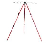 Fishing Rods Tripod Stand Rest For Sea Beach Shore Pier Tackle Telescopic, Retractable Fishing Bracket Tripod Aluminum Foldable Fishing Rod Pole Holder(B Red)