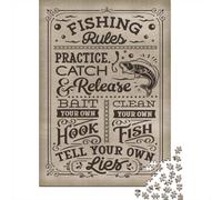Fishing Rules 1000 Piece Jigsaw, Holiday Puzzle Gift, 70x50cm/1000pcs