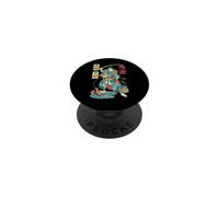 Fishing Samurai Funny Fisherman Vintage Warrior Kanji Fish PopSockets Adhesive PopGrip