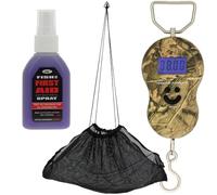 Fishing Scale Digital LCD Camo 40kg/88lbs Soft Mesh Weigh Sling & Fish Aid Spray Antiseptic Care Weighing Tools Set Accessories Carp Coarse Tackle