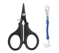 Fishing Scissors, 3Pack 95mm Stainless Steel Fishing Line Scissors, Portable Plier Cutter Braid Line Scissors, Fishing Tackle Scissors, Fishing Line Rig Heavy Duty Multi-Purpose Scissors (Black)