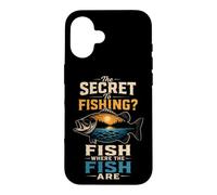 Fishing Secret Fish Where They Are Funny Angler Bass Gift Case for iPhone 16