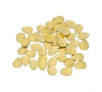 Fishing Sequins, 50pcs Smooth Metal Spoon Blades for Tackle Craft, Lacquer Coated Attractor for Trout Bass Walleye(15mm/0.4g gold)