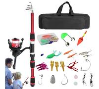 Fishing Set for Kids All-in-One Beginner Tackle Kit with Spinning Reels and Carry Bag | Complete Starter Fishing Equipment for Boys Anglers Girls