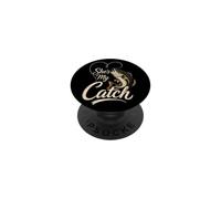 Fishing She's My Catch Bass Angler Love Gift For Her PopSockets Adhesive PopGrip