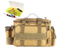 Fishing Shoulder Bag - Outdoor Gear Shoulder Bag Durable Storage Water Resistant Multi-Compartment Organizer | Contains Bead Rod Weights from the Hook, yellow, Se référer au descriptif, Refer to