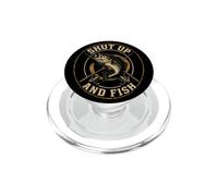 Fishing Shut Up And Fish Funny Vintage Angler Gift PopSockets PopGrip for MagSafe