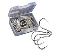 Fishing Single Hook Model SZ124 Carbon Steel Hook with Barbed Point and Optimized Shape for Hook Retention (1#)