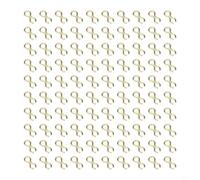 Fishing Sinker Eyes Eyelets, 100pcs Brass Screw Guides Wire Leader Connection Rings for Bass Carp Fishing, Saltwater Freshwater Tackle Accessories Hardware Kit(yellow L)