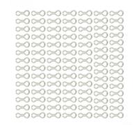 Fishing Sinker Eyes Eyelets, 100pcs Brass Screw Guides Wire Leader Connection Rings for Bass Carp Fishing, Saltwater Freshwater Tackle Accessories Hardware Kit(Silver M)