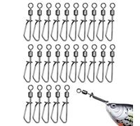 Fishing Snap Swivels - 25 Pieces Flexible Fishing Snaps | 360 Degree Rotation Quick Clips Smooth and Fast Design for Fishing 25 Lures T-Rings, Swivels, Eight-Ring Connectors, Fishing Quick