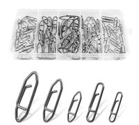 Fishing Snaps Clips Kit, 90pcs Power Fishing Speed Clips High Strength Fishing Snaps Quick Change Clips Stainless Steel Power Clips Freshwater Saltwater Fishing Tackle Connector