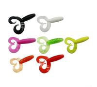 Fishing Soft Lures Set 10pcs Twin Tail Grub, 70mm, 4 3g Bait for Effective Trout Fishing in Various Waters (Rose Red)