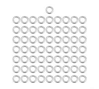 Fishing Solid Rings 50pcs Stainless Steel Seamless Split Ring Swivels for Lure Construction Hook Rigging Leader Connection Use (12.3 * 7.8 * 1.8mm)