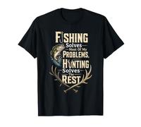Fishing Solves Most My Problems Hunting Funny Angler Gift T-Shirt
