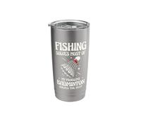 Fishing Solves Most of My Problems Badminton Solves The Rest Stainless Steel Insulated Tumbler
