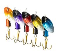 Fishing Spinner Bait, Metal Spinner Lures - Hard Metal Spinner Bait Kit with Colorful Sequins, 360 Degree Rotation Fishing Lures, Fishing Accessories for The, Trout