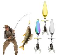 Fishing Spinner Baits - Sparkling Fly Hooks - Pack of 3 3D Glitter Metal Propeller Baits for River Reservoir Pond Freshwater Outdoor Adventure