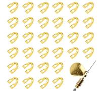 Fishing Spinner Clevis, 200pcs U-Shaped Brass Links Quick Change Spinner Clevis for Lure Fishing Spoon Spinnerbait Inline Parts Accessory (Golden-200pcs)