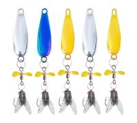 Fishing Spinner Lure | 5 Piece Metal Spinner Lures Kit for Trout Pike Perch, Reflective Bait for Trout Lake Shad Bass River Pike Pike Zander Crappie Salmon