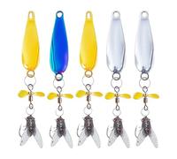 Fishing Spinner Lure | 5 Piece Metal Spinner Lures Kit for Trout Pike Perch, Reflective Bait for Trout Lake Shad Bass River Pike Pike Zander Crappie Salmon
