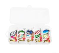Fishing Spinner Lures Set 10PCS Metal Hard Baits Kit with Plastic Box Suitable for Catching Big and Small Fish in Various Water Conditions